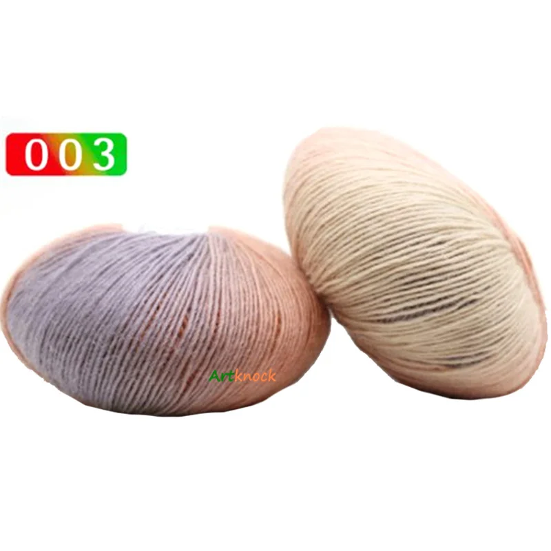03 1pc 50 г Радужная пряжа, шерстяная пряжа для вязания крючком, необычная пряжа для вязания Ланы, пряжа для ручного вязания, цветная мягкая тонкая пряжа - Цвет: 03 1pc