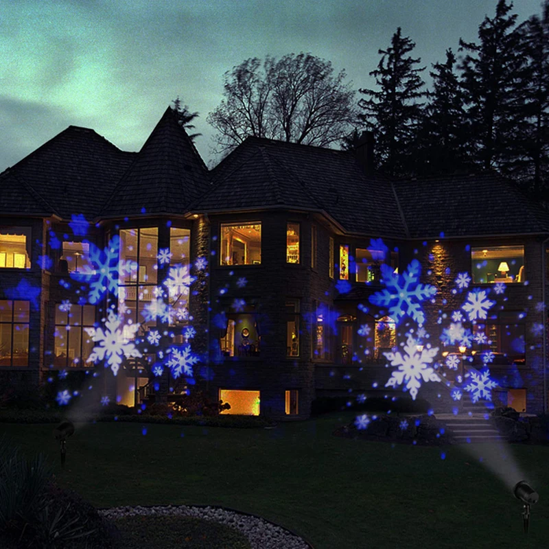 Рождественская Снежинка проектор светильник s светодиодный ночник садовый