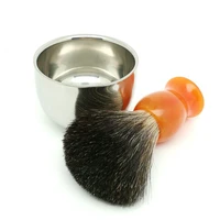 teyo black badger hair shaving brush and shaving bowl set perfect for wet shave double edge razor