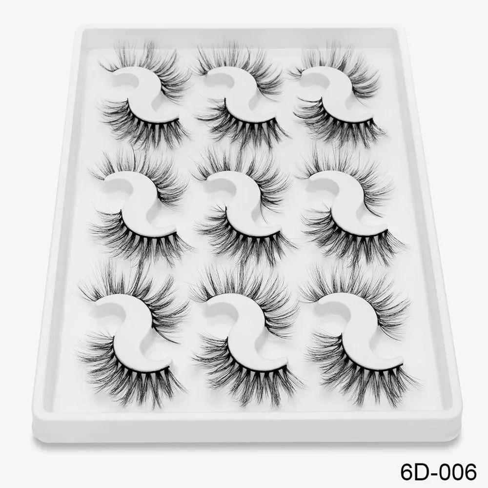 006 2/4/9 пар естественные длинные норковые ресницы 3D норковые ресницы толстый ручной полный газа Ресницы объемный мягкий норковые накладные ресницы - Цвет: 006