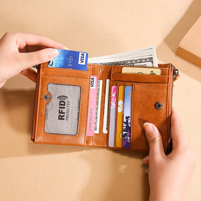 Мужской кошелек из натуральной кожи RFID много карт кредитный держатель для Ретро
