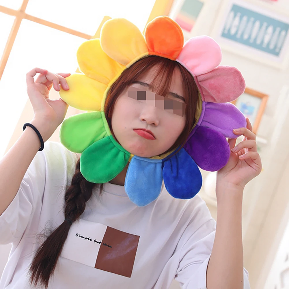 Креативный головной убор с солнечным цветком мягкий укомплектованный смешные