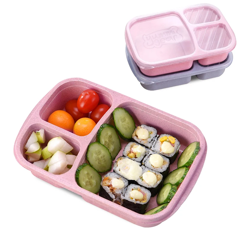 Ланч-бокс из пшеничной соломы мультяшный бэнто-бокс Портативный экологичный