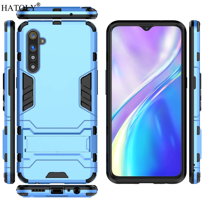 for oppo realme x2 case silicone robot armor shell hard pc tpu back phone cover for oppo realme x2 protective case for realme x2 free global shipping