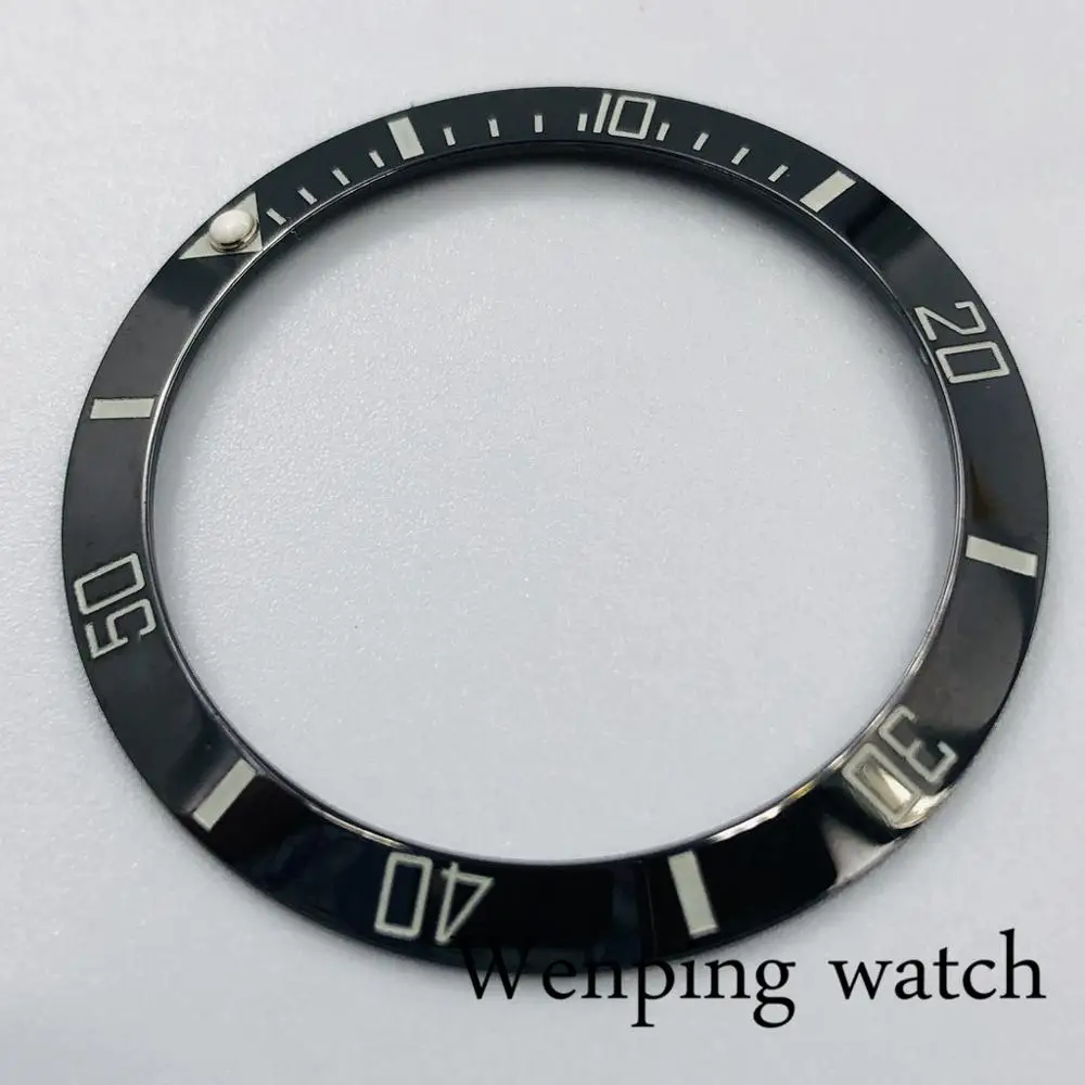 Высококачественные детали часов 38 мм черный керамический ободок вставка