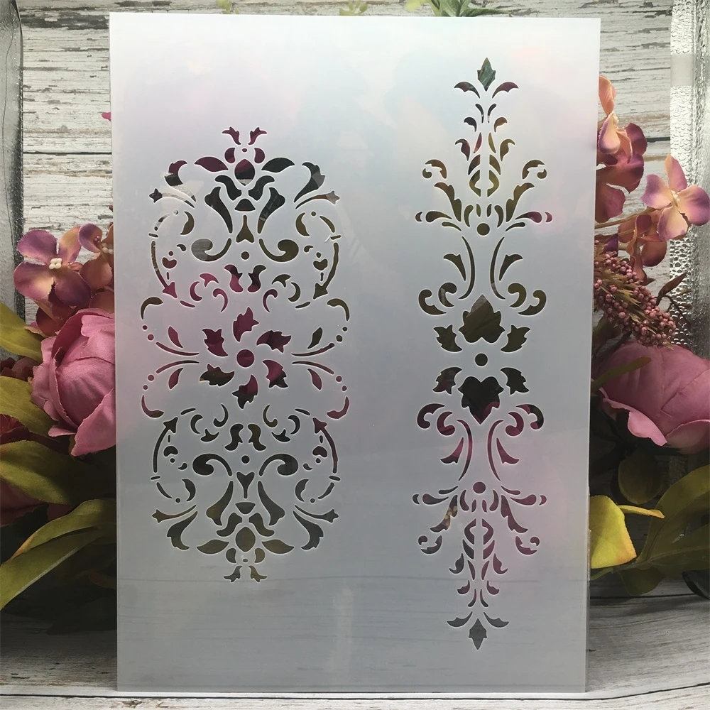 

A4 29cm Flowers Line Frame DIY Layering Stencils Wall Painting Scrapbook Coloring Embossing Album Decorative Template