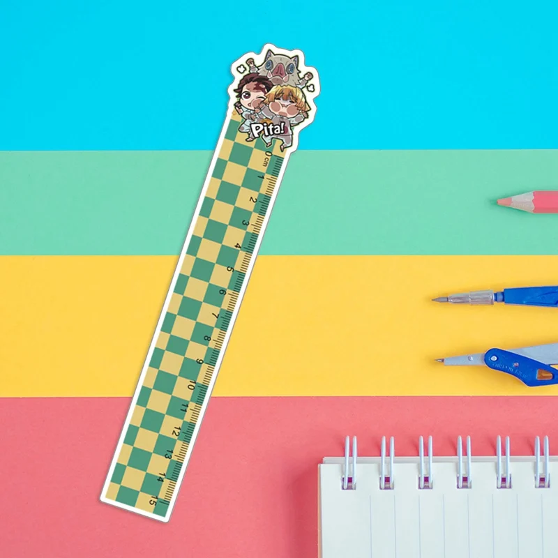 

Anime DEMON SLAYER Cartoon Figure Rulers Set Amine Tanjirou Nezuko Zenitsu Inosuke Fans Collection Student Rules Gift