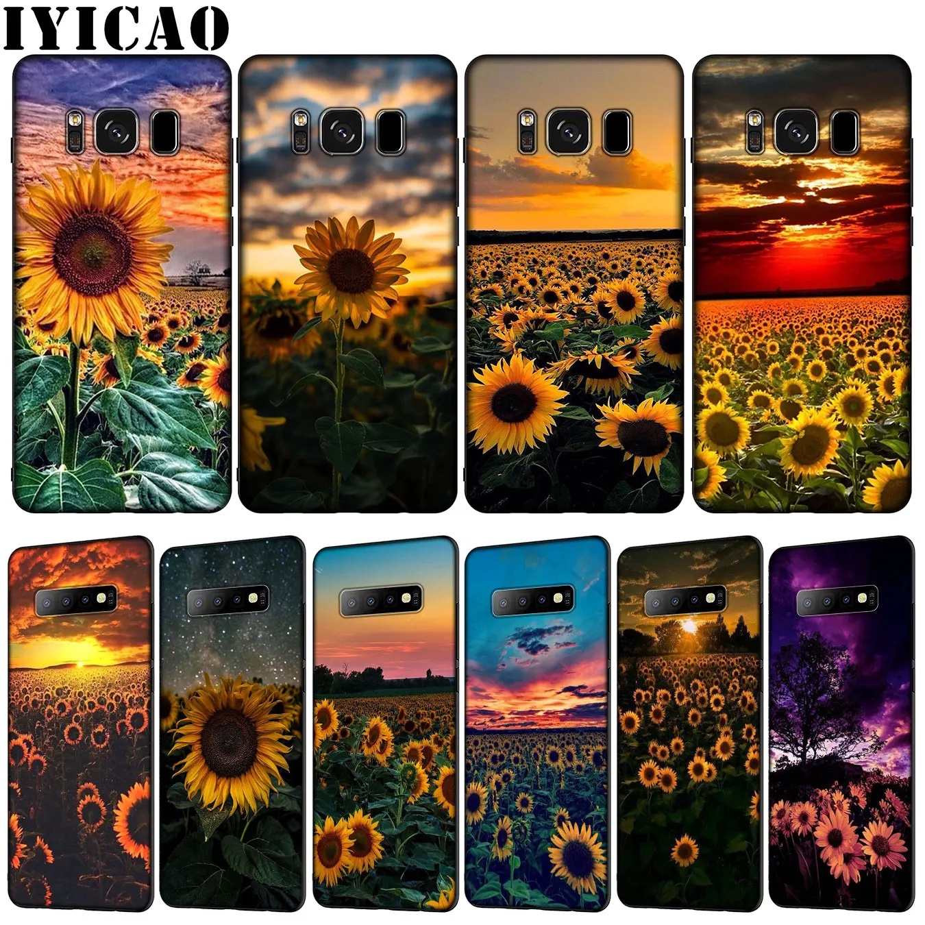 Мягкий силиконовый чехол IYICAO из ТПУ с желтым цветком подсолнухом для Samsung Galaxy S20