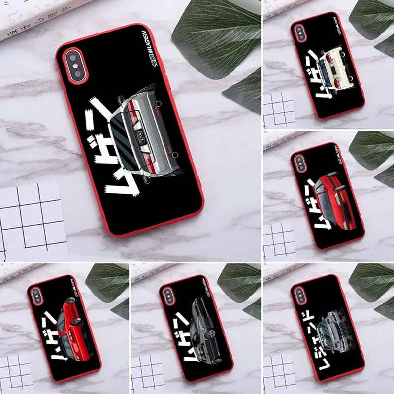 

Tokyo JDM drift sports car Phone Case For iPhone 12 mini pro MAX 11 Pro X XR 7 8 6 Plus Candy Color red Soft Silicone Cover