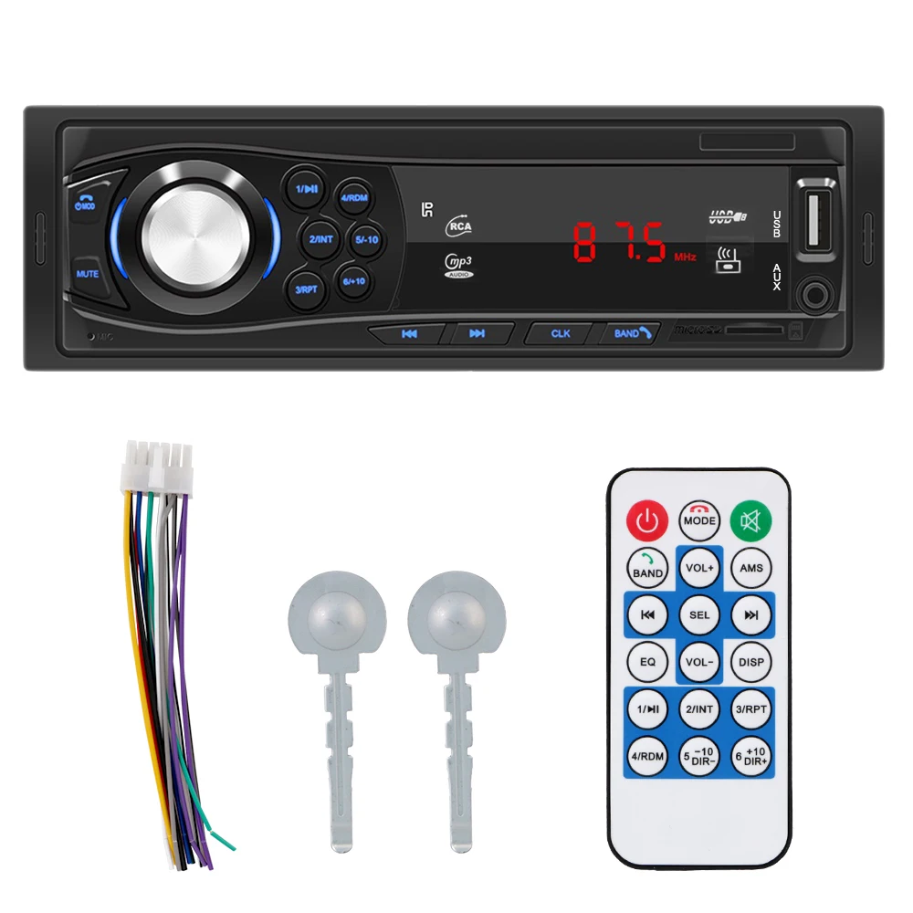 

Автомагнитола 1DIN, 12 В, Bluetooth, MP3, USB/SD/AUX