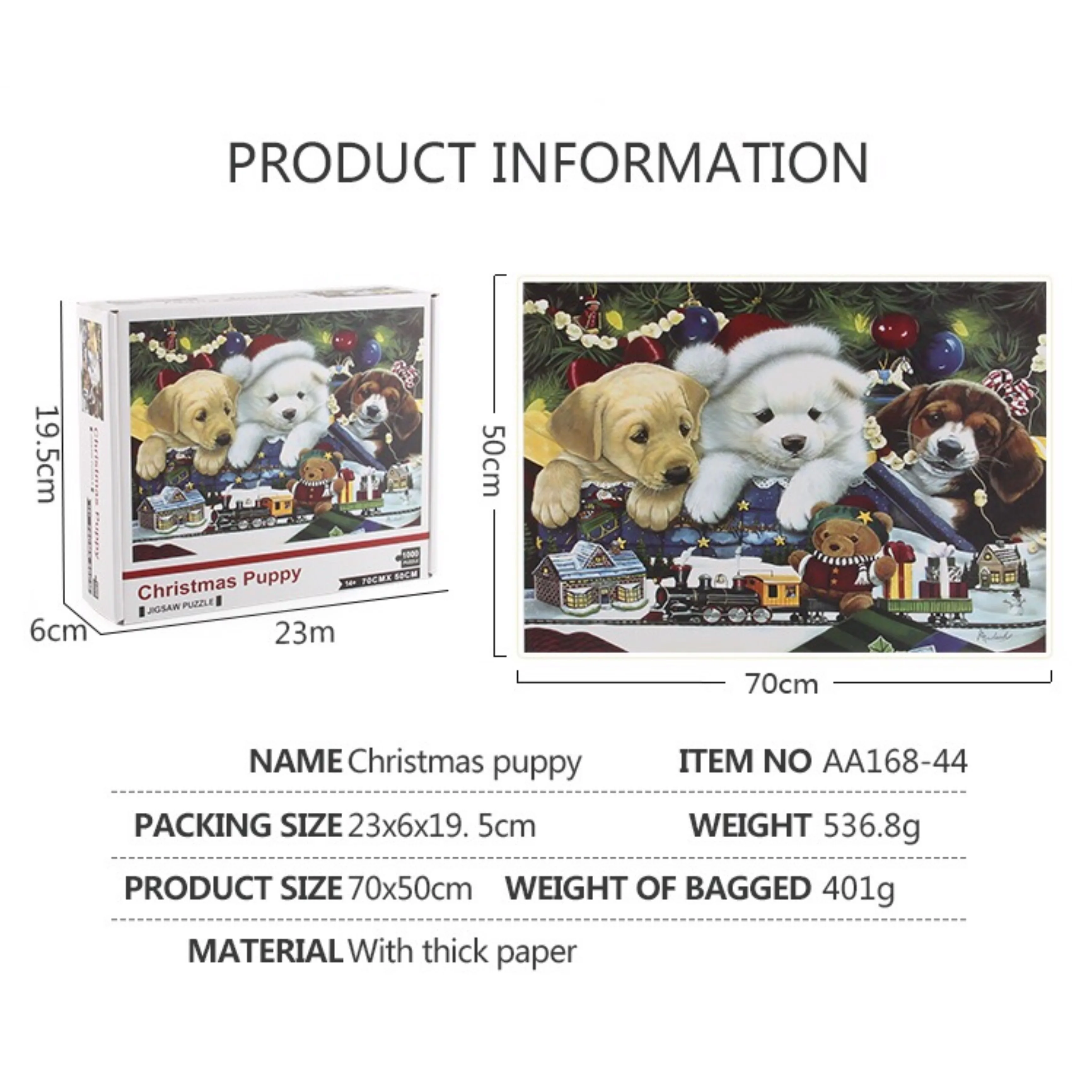 

1000 Piece Puzzles Christmas Puppy Jigsaw Adults children kids educational Interesting toys Christmas Deco Gift