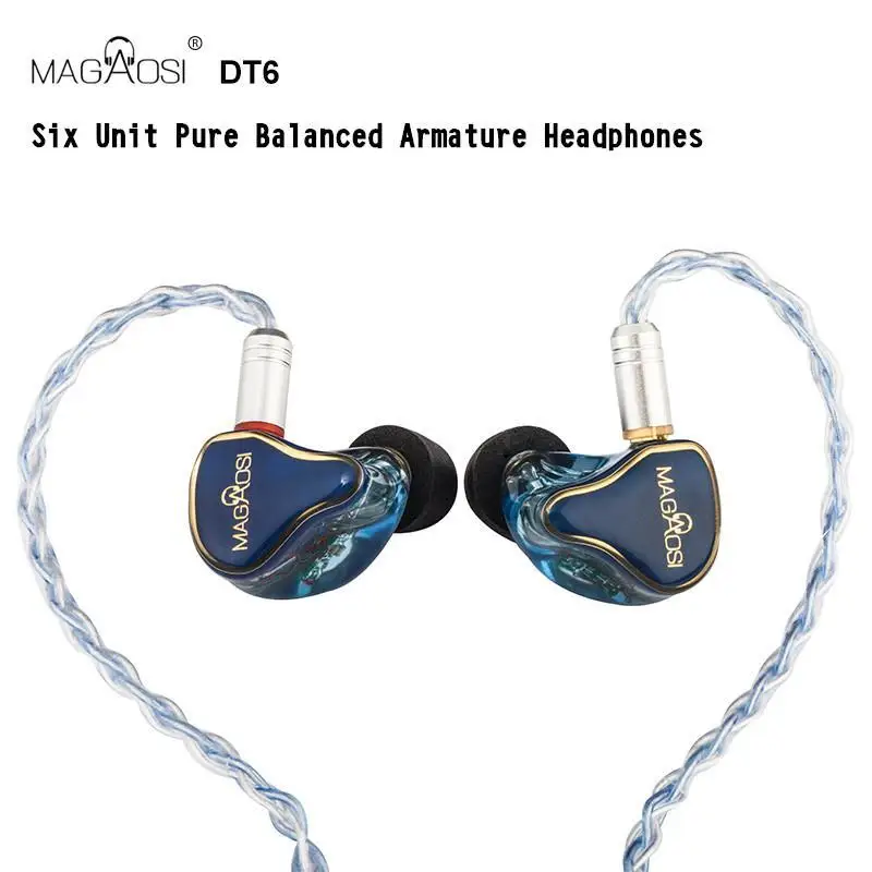 Фото Magaosi DT6 6BA 6 сбалансированные арматурные 4 Настройка 3D Hifi музыкальный монитор DJ Studio MMCX наушники-вкладыши для аудиофилов IEM наушники №3