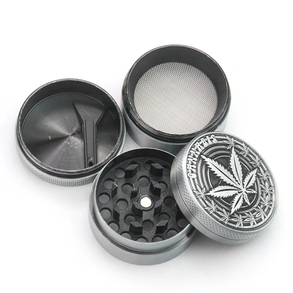 4-слойная мельница из цинкового сплава для трав табака кленовых листьев специй