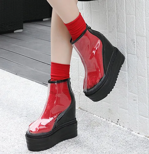 Женские Прозрачные ботинки новинка 2019 европейские и американские короткие на