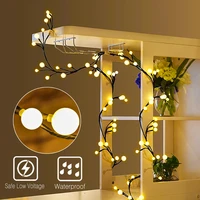 2 5meters 60 led strip warm white string lights plug in branches and vines shape for christmas