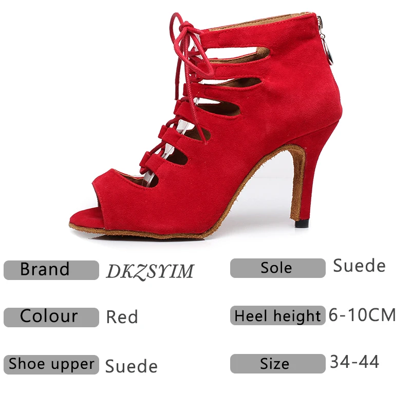 Женские бальные туфли DKZSYIM для латинских танцев замшевые сандалии сальсы женские