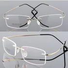 Новинка, розничная продажа, 4 цвета, легкие ультралегкие очки без оправы, титановые очки с эффектом памяти, очки по рецепту, оптические оправы