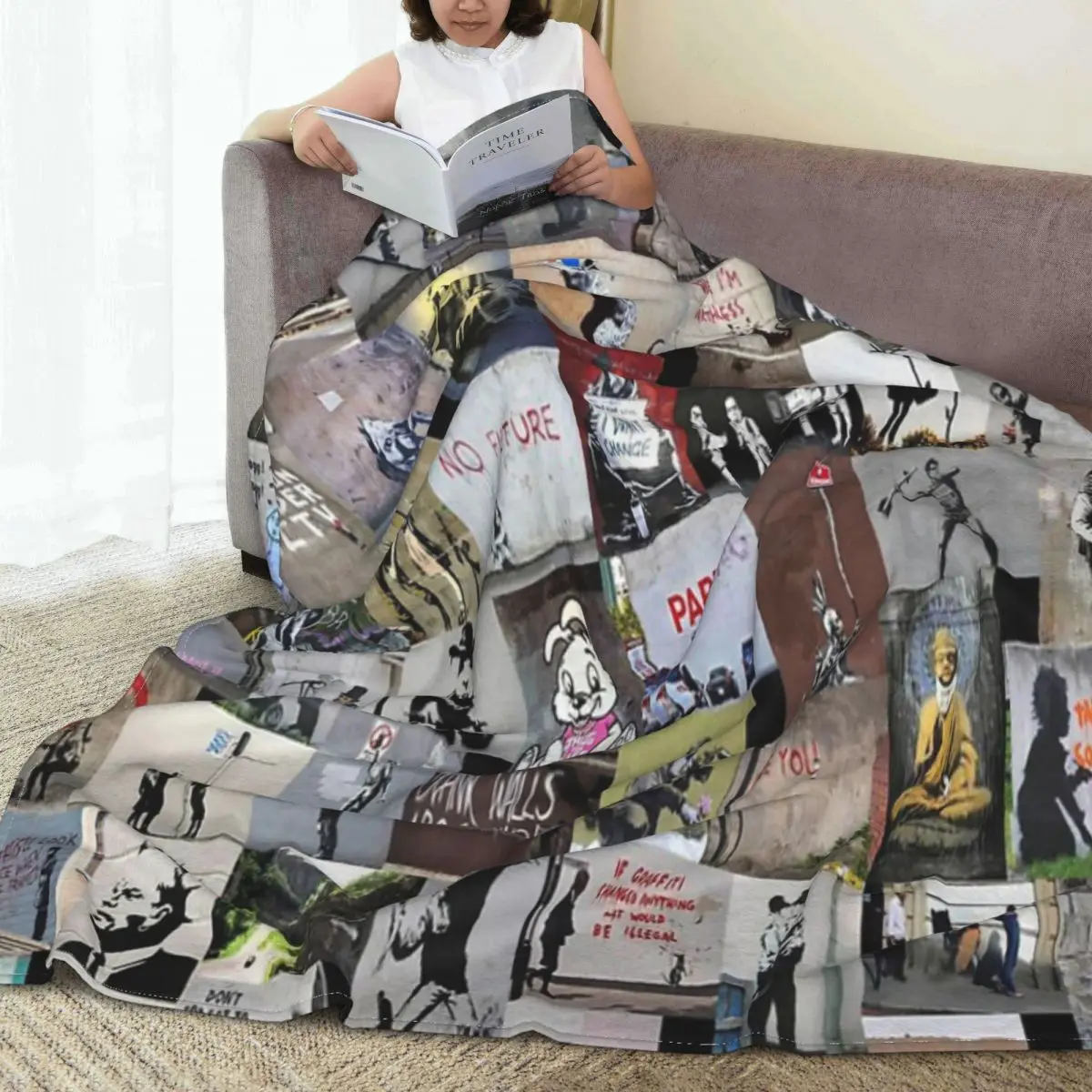 

Banksy Blanket Bedspread Bed Plaid Bed Linen Anime Plush Children'S Cover