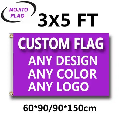 3 'x 5' пользовательские флаги баннера 3x5 футов Летающий 100D полиэстер-рекламный баннер для улицы и помещений любого размера/логотипа/изображе...