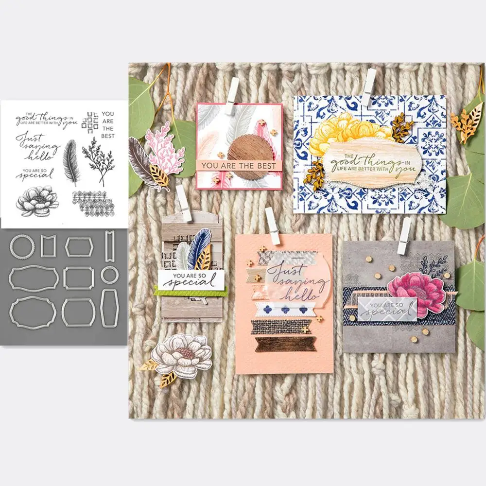 

Flower Metal Cutting Dies and Clear Stamps For Scrapbooking Paper Craft Handmade Card Album Punch Cutter 2021 New Dies