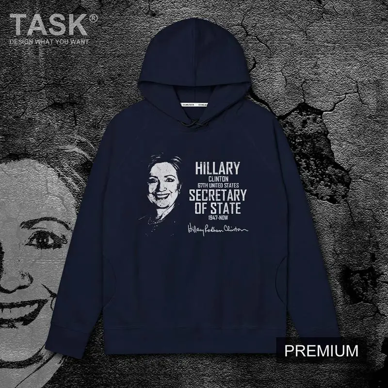 

Celebrity Hillary Diane Rodham Clinton United States politician printed cotton Memorial costume men hooded sweater fashion hoody