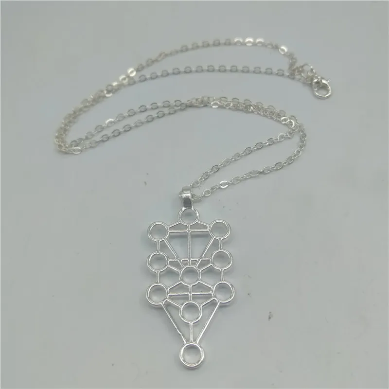 New Sephirot II (Kaballah Tree of life) Silver plated necklaces & pendants With 45 cm box chain for women necklace Jewellery | Украшения