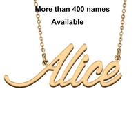 cursive initial letters name necklace for alice birthday party christmas new year graduation wedding valentine day gift