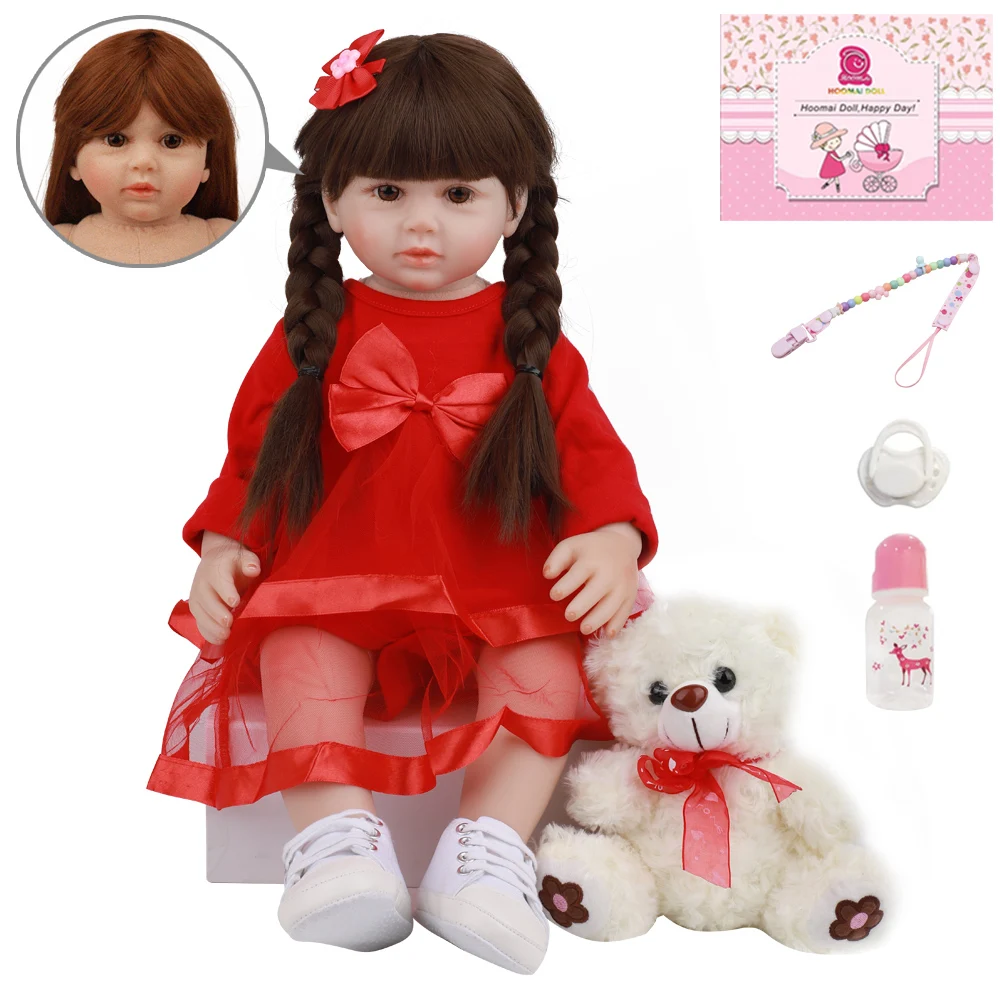 

24 дюйма, модная Кукла Reborn Girl, силиконовая Мягкая хлопковая кукла, 60 см, Очаровательная Кукла Reborn, детские куклы для детей, подарки