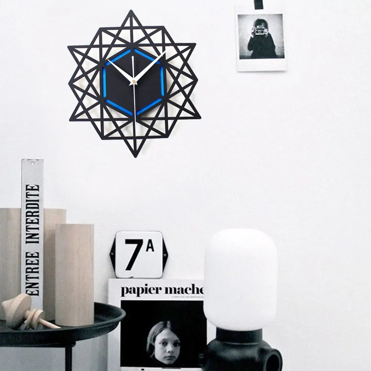 

Fashion creative polygonal geometric pattern wall clock simple quartz clock wall watch multilateral pentagonal silence