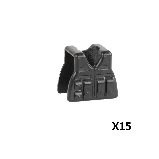 B-Vest-15pcs WW2 тактический жилет строительные блоки военный игрушечное оружие армия MOC солдаты фигурки тела Броня руки полиция кирпичи игрушки C127 - Цвет: B-Vest-15pcs