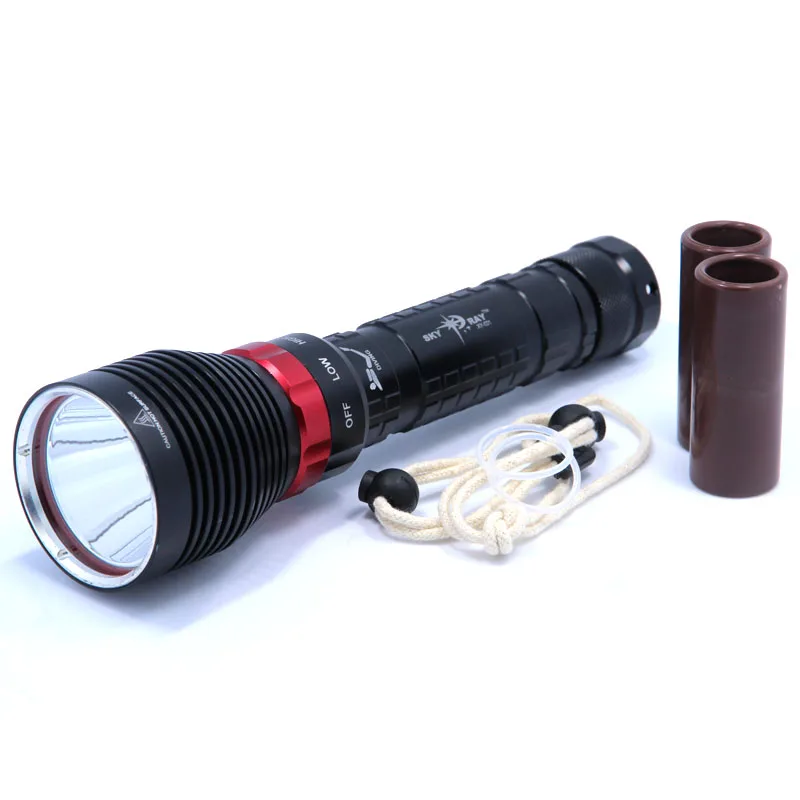 

Совершенно новый DX1 XM-L XML XM-L2 15 Вт 2000LM алюминиевый сплав водонепроницаемый светодиодный светильник онарик для дайвинга Подводный фонарь фон...