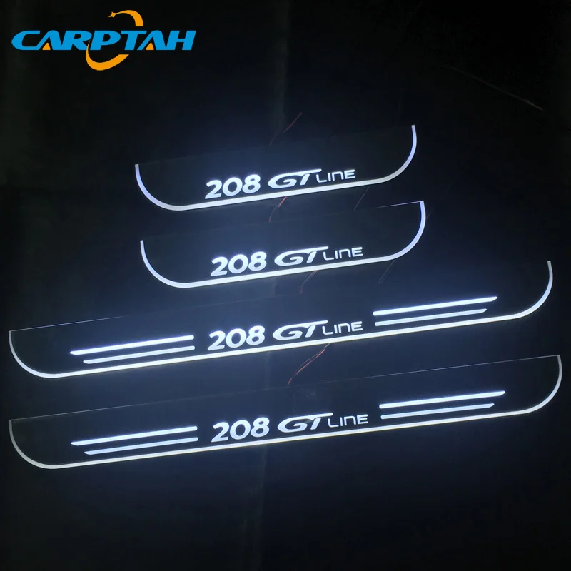 

4pcs Moving LED Car Light Door Sill Scuff Plate Pathway Dynamic Streamer Welcome Lamp For Peugeot 208 GT Line 2018 2019 2020