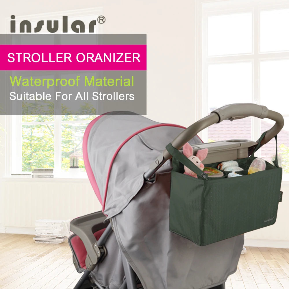 insular Baby Stroller Bag Organizer soild color Bags Mama Carriage Pram Cart Basket Hook Backpack Accessories | Мать и ребенок