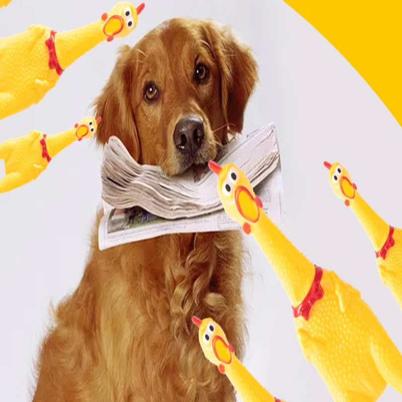 Кричащий петух Форма игрушка для собак из резины собака Жевательная скрипучий