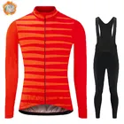 Мужской костюм для велоспорта в полоску, зимняя ФЛИСОВАЯ ФУТБОЛКА для велоспорта, комбинезон для горного велосипеда, одежда для триатлона, велосипедный костюм