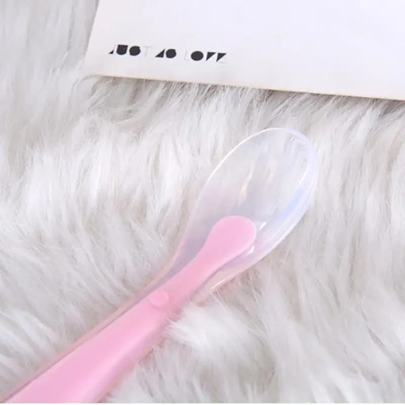 Силиконовая детская мягкая суповая ложка здоровые младенческие датчик