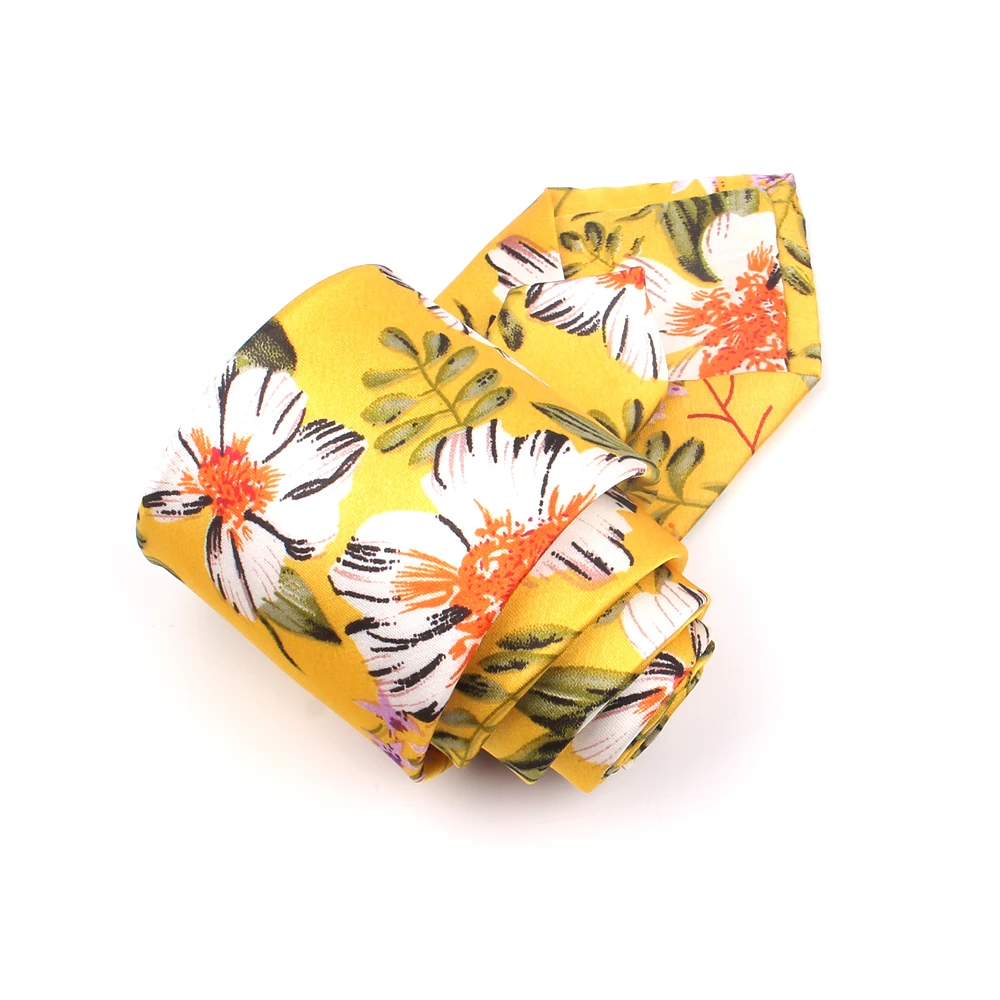 New Chiffon Floral Ties Printed Mens Spring Summer Slim Neck Tie For Men Women Fashion Skinny Necktie Wedding Party | Аксессуары для
