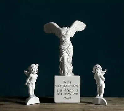 Европейские, полимерные Украшения Белого Ангела домашние столовые предметы интерьера отеля клуба офиса Настольные фигурки Украшение Искусство - Цвет: style9-3PCS