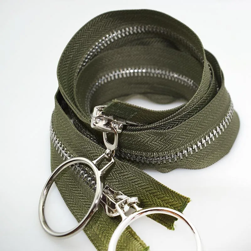 Серебряное уплотнительное кольцо открытые металлические молнии Fermeture Zip A Coudre Эко