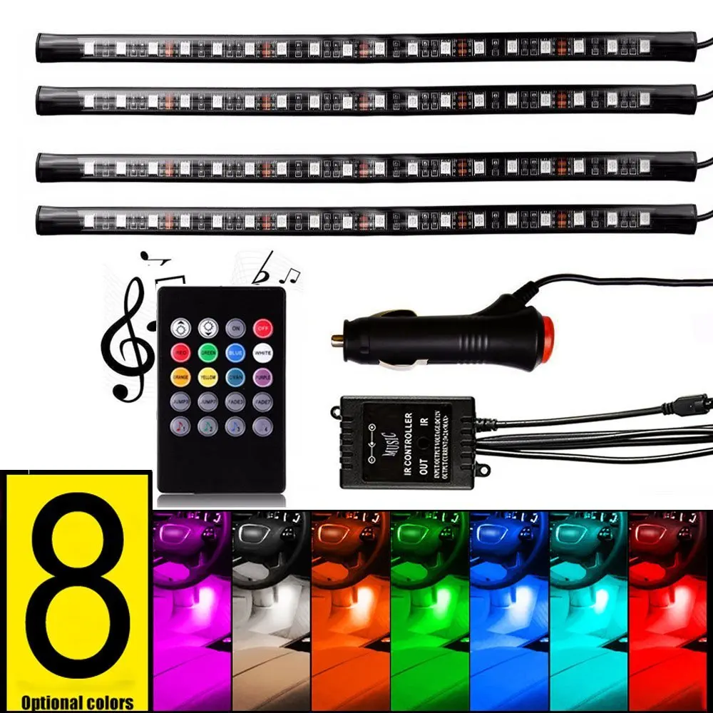 72 светодиода освещение салона автомобиля атмосферная лампа s полоса