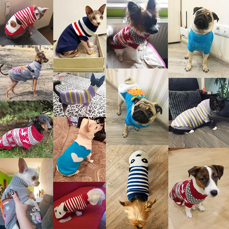 Winter Cartoon Dog Clothes - Warm Christmas Sweater for Small Dogs - Pet Clothing Coat Knitting Crochet Cloth Jersey Perro 30S1 image 5