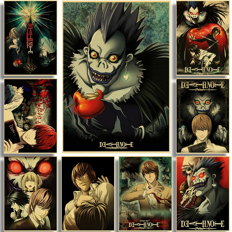 Ретро-постер из аниме Death Note домашний декор в стиле ретро холст с рисунком