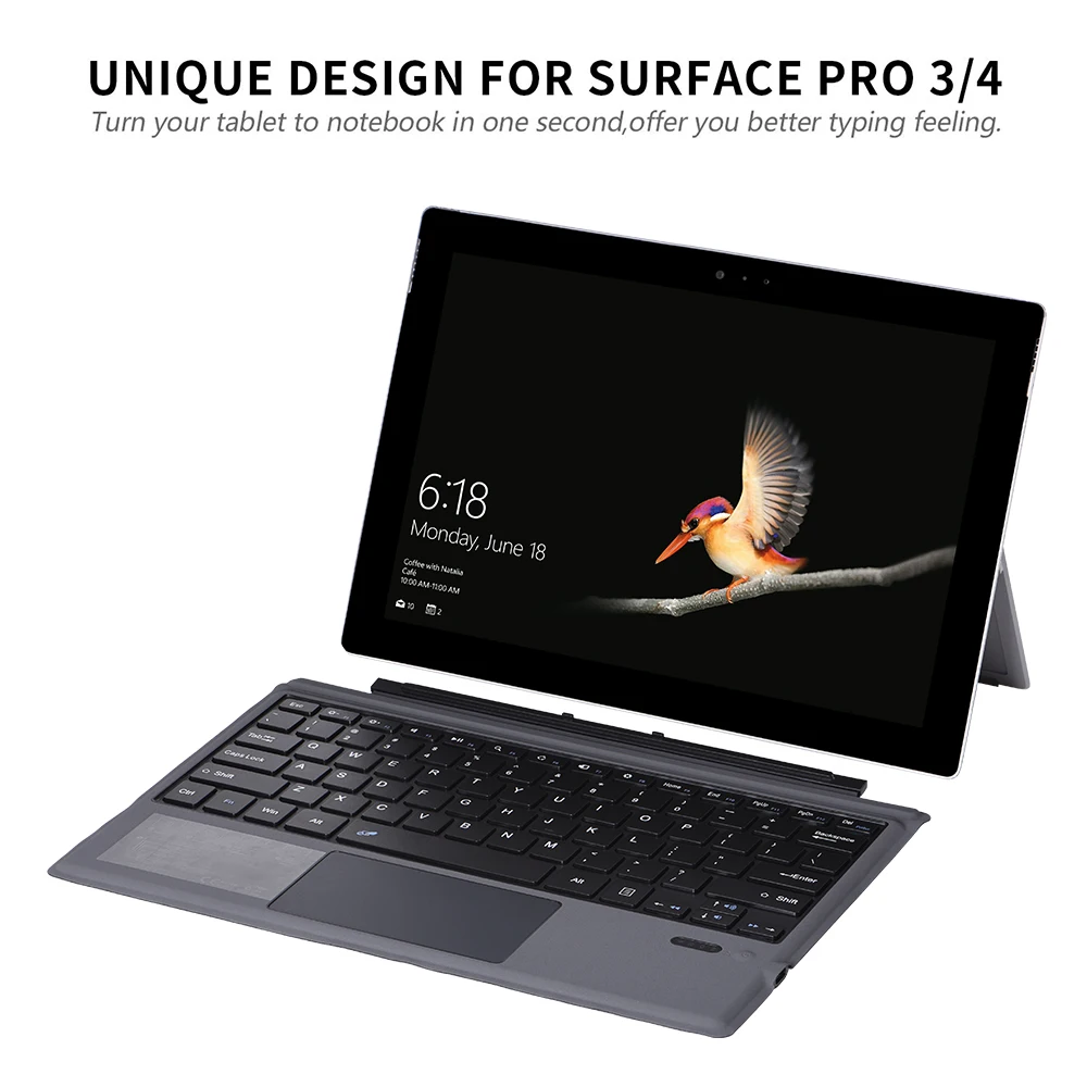 BT беспроводная клавиатура 12 2 дюймов Тонкая для программного обеспечения Surface