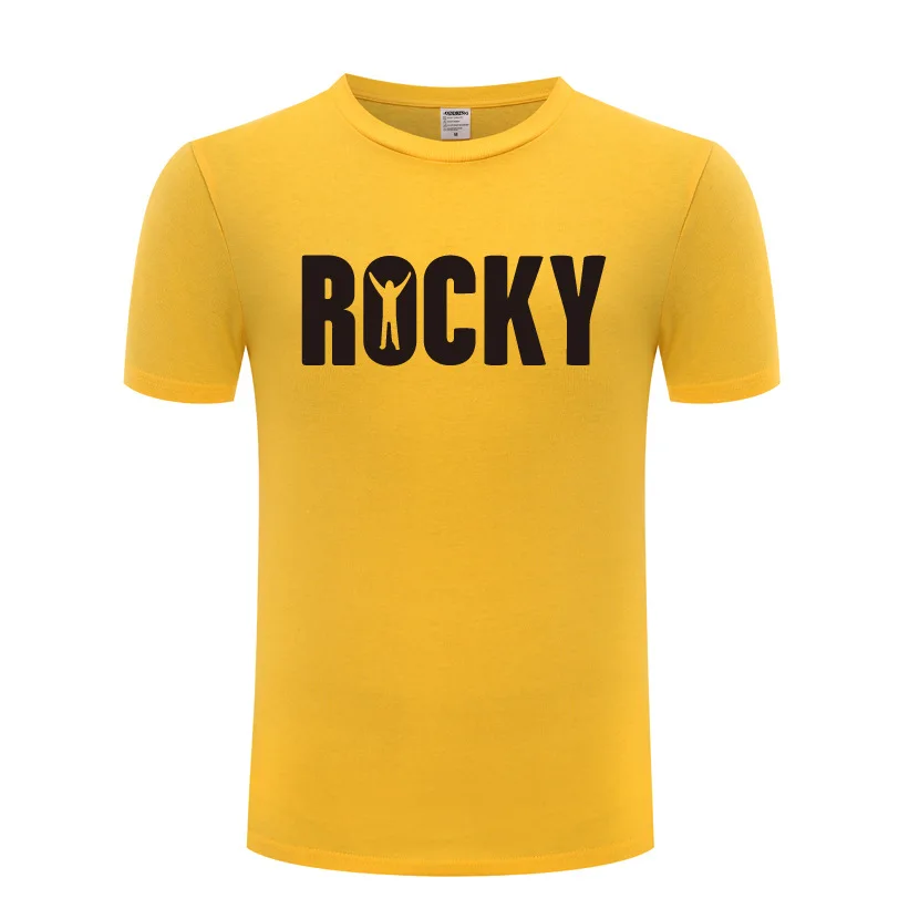 

ROCKY Printed T Shirts Men New Summer Short Sleeve Cotton T-Shirt Fashion Male Hip Hop Tshirt Streetwear Tops Tees
