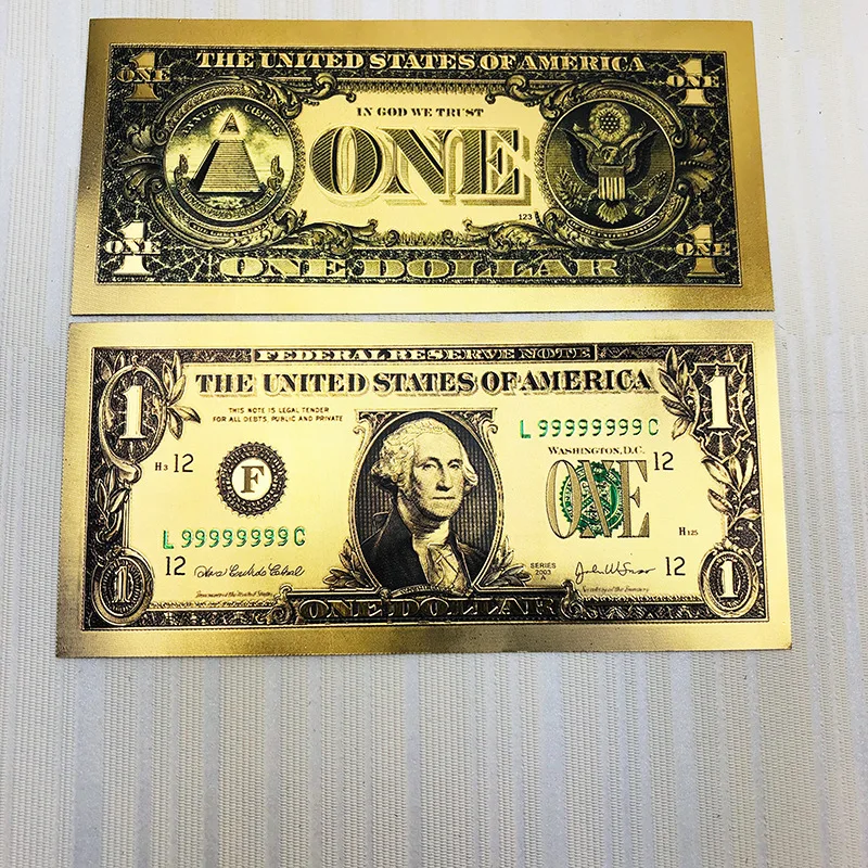 One Million/100/50/20/10/5/2/1 Dollar Fake Money USA Banknotes Bills Gold Plated Replica Currency April Fools' Day Kidding Gift images - 6