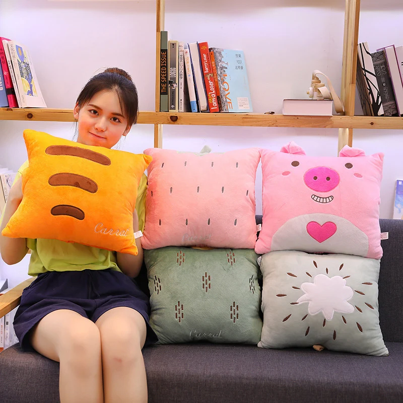 

2 In1 Pillow Blanket For Bed Nap Folding Blanket Cushion Sofa Car Decorative Cushions Office Air Condition Washable Quilt