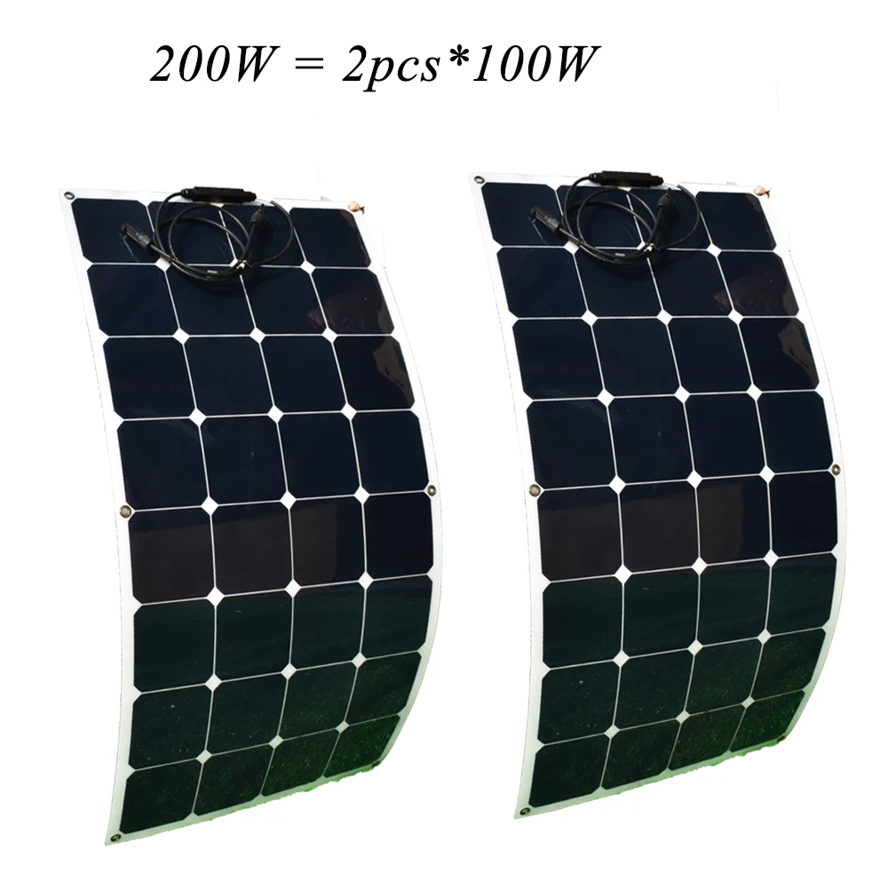 Комплект гибкой солнечной панели Sunpower 12 В 100 Вт 200 ETFE или PET США импортная ячейка
