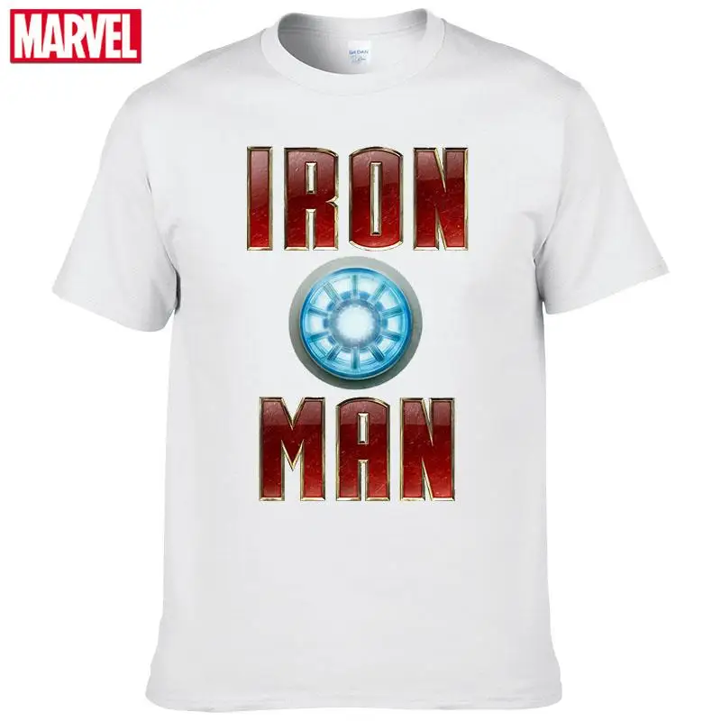 

Marvel The Avengers Iron Man Letter Short Sleeve Tee Men's T-shirts With Short Sleeves 2021 Summer Graphic T Shirts Top