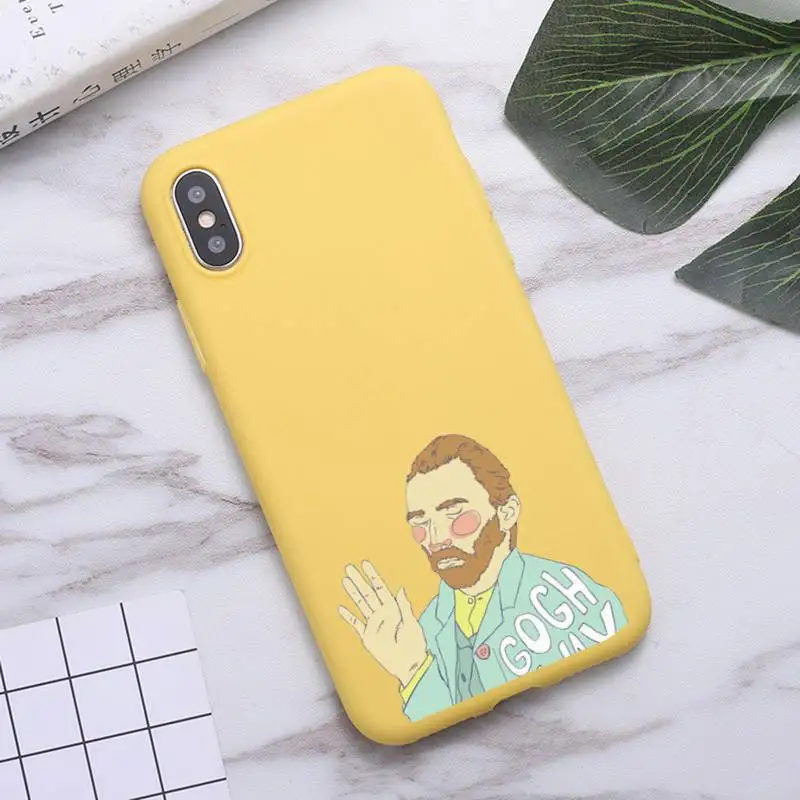 

Art Aesthetic Van Gogh Starry Night Phone Case fundas cover Candy Color for iPhone 6 7 8 11 12 s mini pro X XS XR MAX Plus