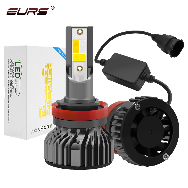 

EURS H4 H7 LED Headlight H1 H3 H8 LED H11 HB3 HB4 HB5 Auto Lamp 8000LM LED Lights White Yellow Blue Car Automobiles Head Light
